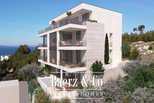 photo 4 Duće, luxurious Penthouse in a new building with a swimming pool and an open sea view