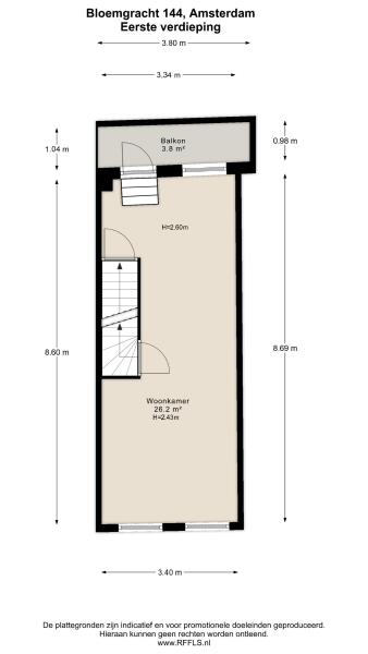 Floor Plan 2 - Bloemgracht 144