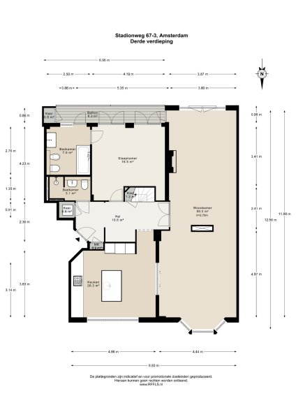 Floor Plan 1 - Stadionweg 67 3